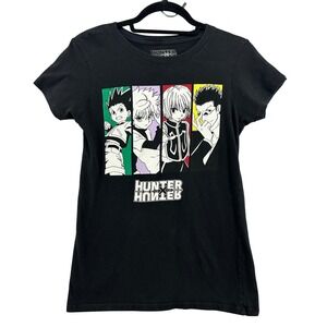 Hunter x Hunter Anime Manga Graphic T-Shirt Black Crew Neck‎ Women's Medium